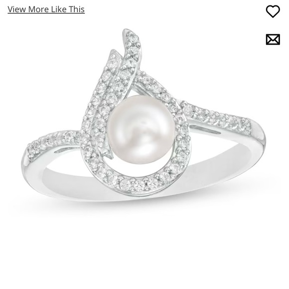 Sterling Silver Freshwater Pearl ring - size 7 - Picture 1 of 3